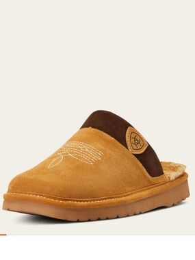Ariat Silversmith Chestnut and Dark Brown Suede Slip-On Slipper
